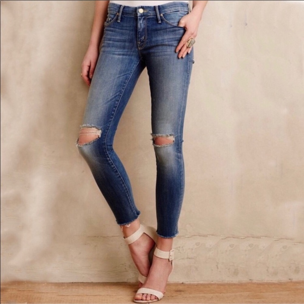 MOTHER The Looker Ankle Fray jeans Wicked and Wild